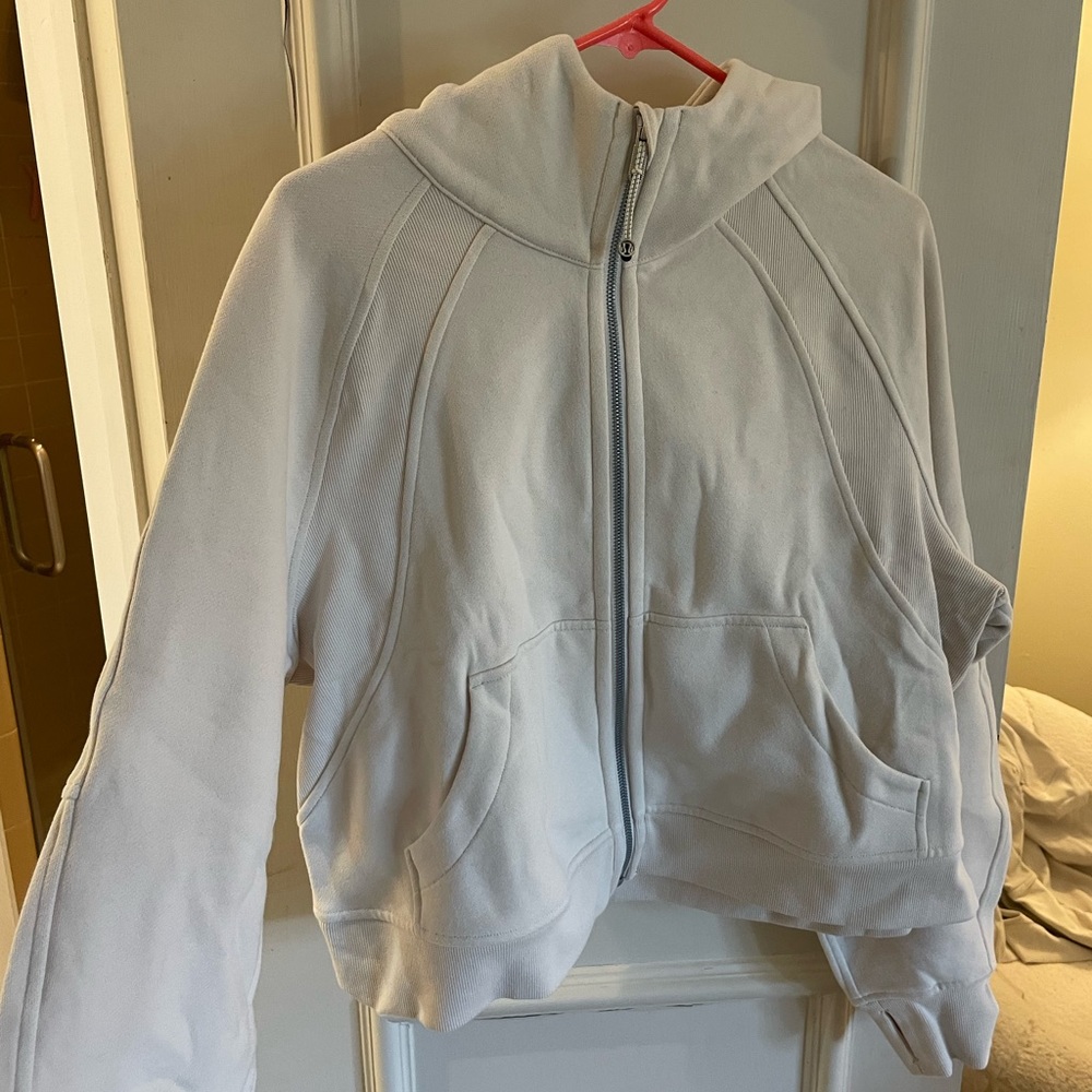 Full zip crop scuba jacket